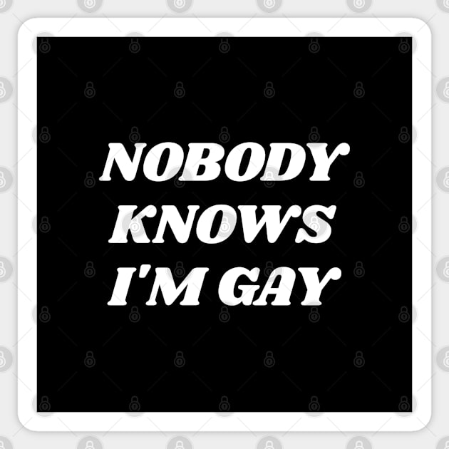 Nobody knows I'm gay Sticker by InspireMe